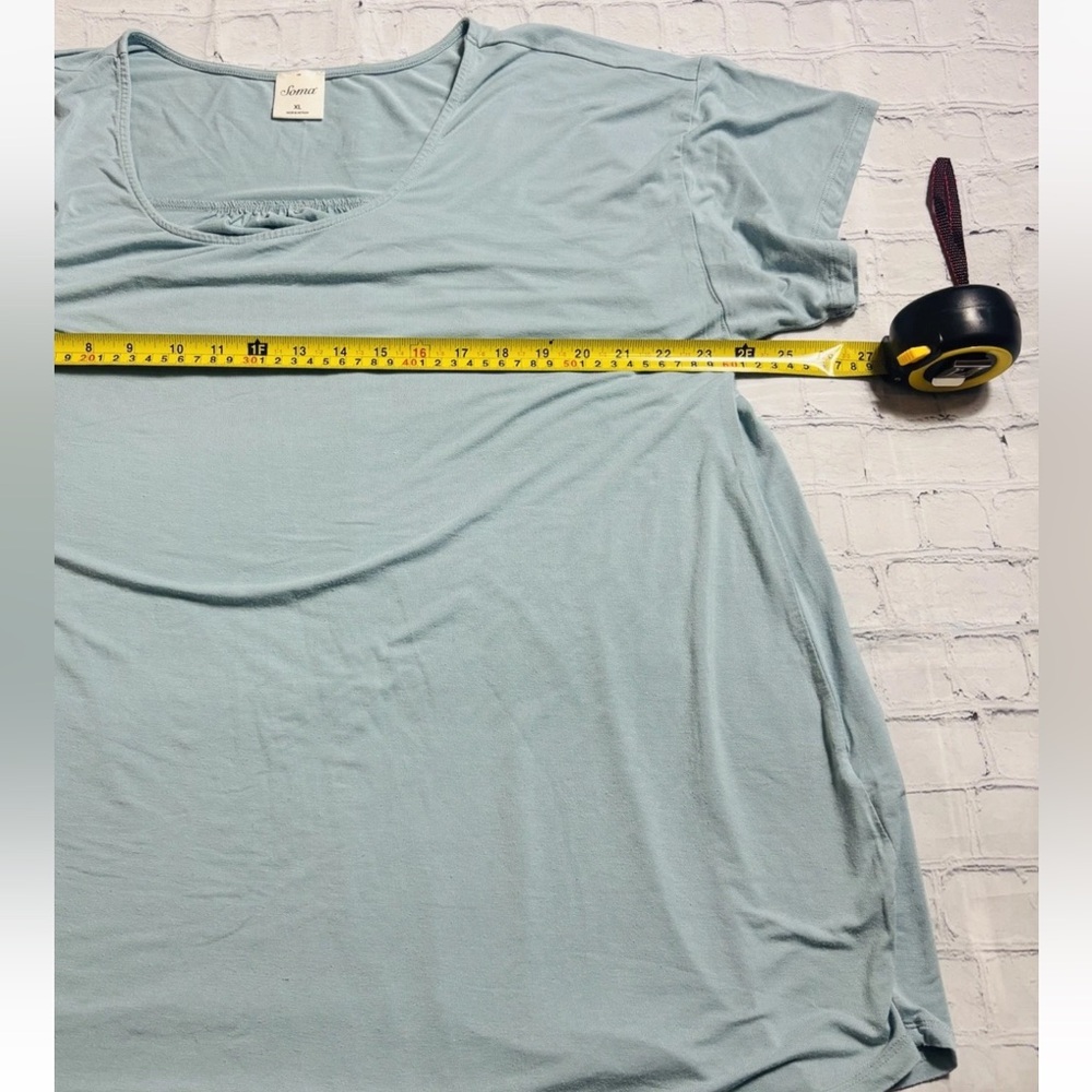 Soma Scoop Neck T-Shirt Short Sleeve Tee Sleep Lounge Women’s Size XL Blue - Picture 6 of 9